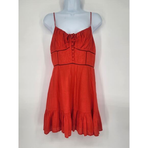 Urban Outfitters Red Cut-Out Corset Mini Dress Women's Size Medium - Picture 1 of 10